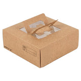 Boxes, Lunch & Cake, 9 x 9 x 3.50 Inch, Paper, Kraft, with Pop-Up Handles & Window,50 - 1 COUNT