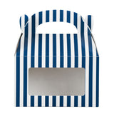 Boxes, Gable & Lunch, Bio Tek 6 x 3.50 x 3.50 Inch, Paper, Blue & White Stripe, with Window,25 - 1 COUNT