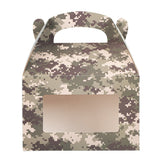 Boxes, Gable & Lunch, Bio Tek 8.50 x 4.75 x 5.50 Inch, Paper, Camouflage, with Window,4 - 25 COUNT