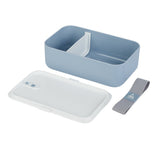 Container, Buddha Box Lunch, Bento Tek 34 Ounce, Plastic, Blue, 7.5 x 4.75 x 2.5 Inch, with White Lid,1 - 1 EACH