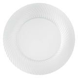 Plates, Moderna 7 x 7 x 0.50 Inch, Plastic, Clear, Wave Textured Rim, Round,40 - 1 COUNT