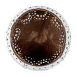 Holders, Candle, Coco Casa, 4 x 4 x 3.25 Inch, Coconut Shell, White, Sun & Light Pattern,10 - 1 COUNT