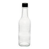 Bottles, Woozy, Vetri 9 Ounce, Glass, 2.25 x 2.25 x 7.75 Inch, Black Cap,10 - 1 COUNT