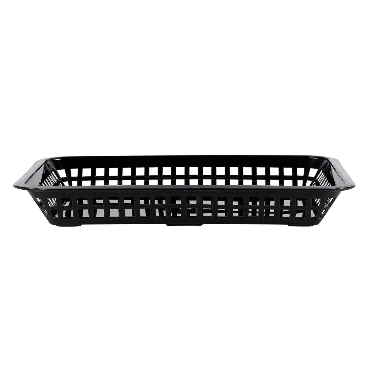 Baskets, Fast Food Serving, 11.75 x 8.5 x 1.5 Inch, Plastic, Black, Rectangle,10 - 1 COUNT