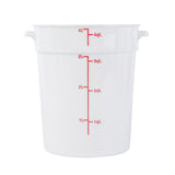 Containers, Food Storage, Met Lux 4 Quart, Round, White, 7.25 x 7.25 x 8.50 Inch, with Red Volume Markers,10 - 1 EACH