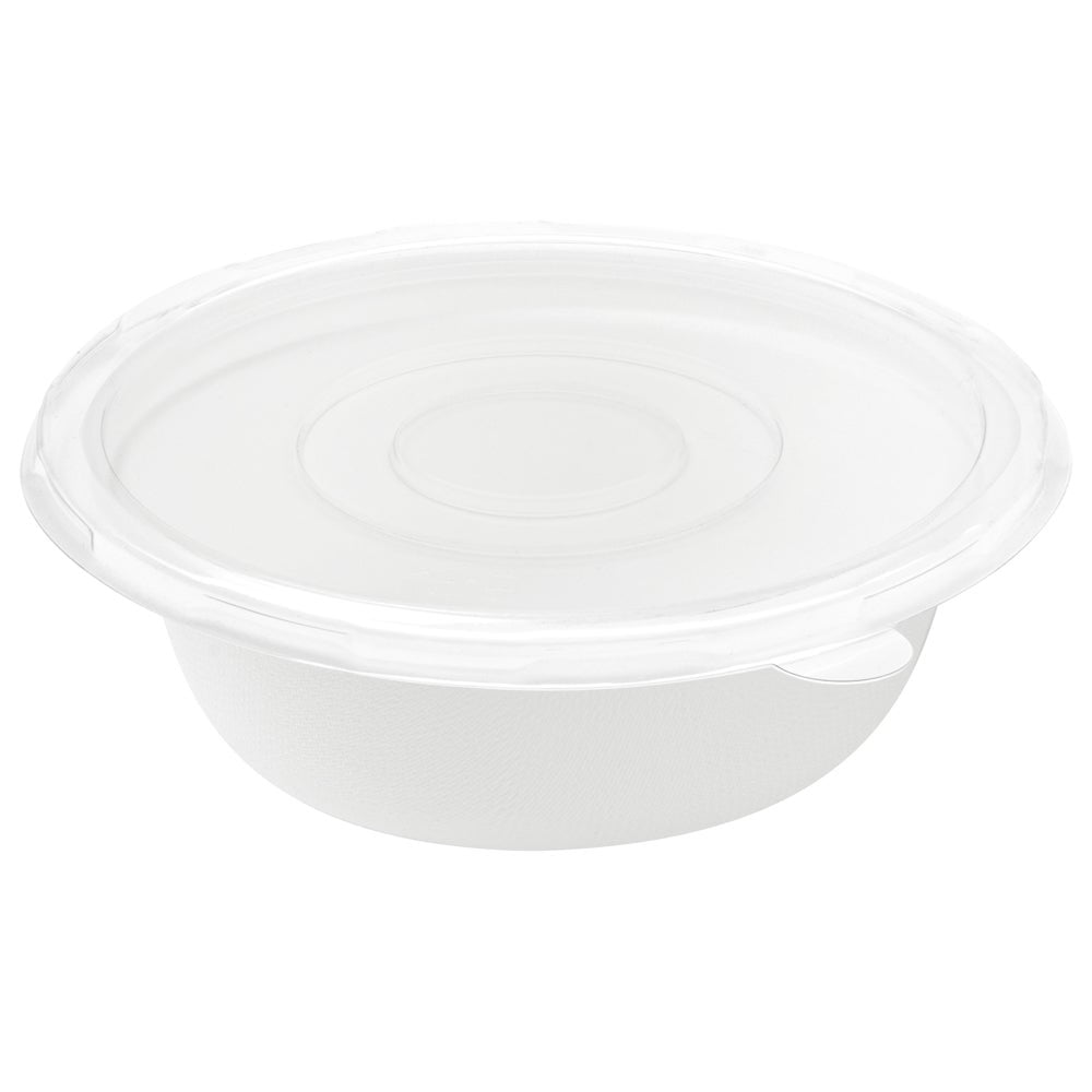 Bowls, Salad, Pulp Safe, Sugarcane & Bagasse, White, Round, 5.25 x 5.25 x 1.75 Inch,100 - 1 EACH