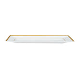 Plates, Moderna 12.75 x 8.25 x 0.75 Inch, Plastic, White, Gold-Rim, Rectangular,10 - 1 COUNT