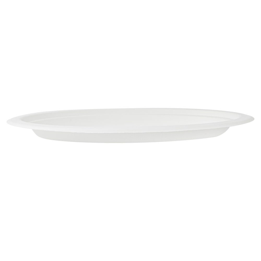 Plates, Pulp Safe 10.5 x 7.75 x 0.75 Inch, Sugarcane & Bagasse, White, Oval,100 - 1 COUNT