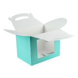 Boxes, Gable & Lunch, Bio Tek 10 x 7 x 8 Inch, Paper, Turquoise, with Window,25 - 1 COUNT