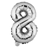 Balloon, Mylar, Balloonify 16 Inch, Number 8, Silver,1 - 1 EACH
