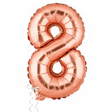 Balloon, Mylar, Balloonify 16 Inch, Number 8, Rose Gold,1 - 1 EACH