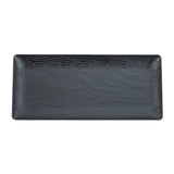 Plates, Maxi Serve 14.25 x 6.25 Inch, Plastic, Matte Black, Rectangular,25 - 1 COUNT