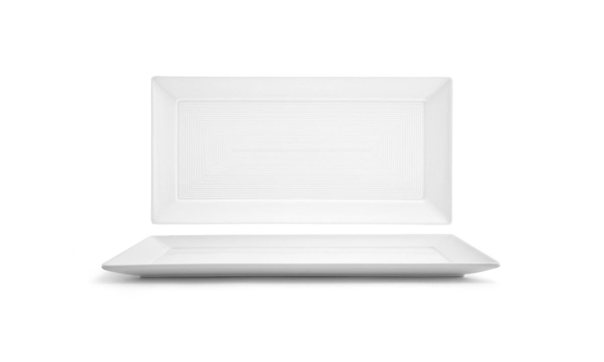 Plates, Spiral, 14 x 7 Inch, White, Rectangular,4 - 1 COUNT