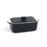 Dishes, Ovenware, Kiln, 10 Ounce, Black, 3.75 x 6.25 Inch, Rectangular, with Lid,12 - 1 EACH