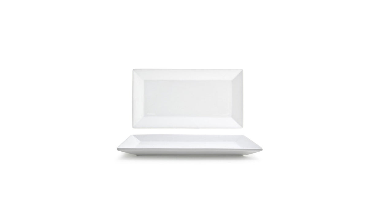 Plates, Kyoto, 11 x 6 Inch, White, Porcelain,12 - 1 COUNT