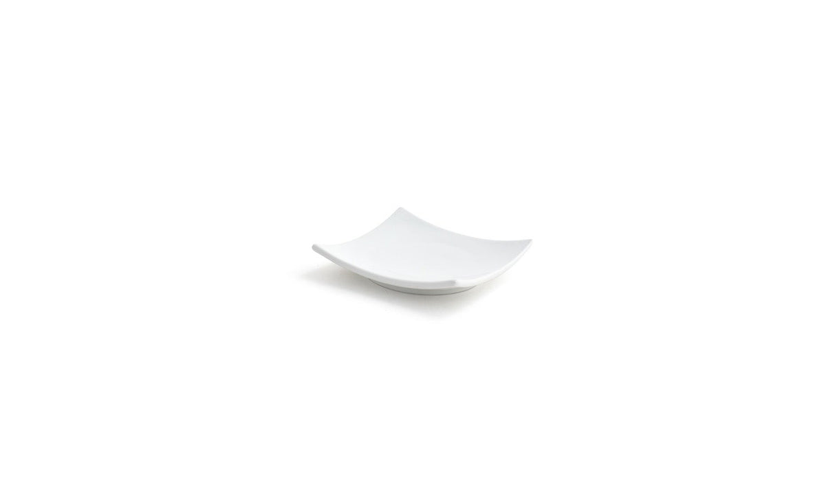 Plates, Origami, 4 Inch, White, Square, 4 Linear Inch,12 - 1 EACH