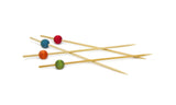 Picks, Ball, 4.5 Inch, Wood, Natural & Black, 4.5 Linear Inch,6 - 100 COUNT