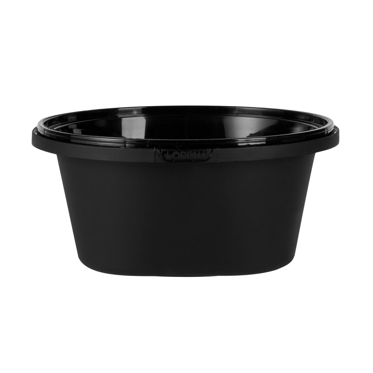 Bowls, Serving, Cater Tek 59 Ounce, Microwavable Plastic, Black, 8 x 8 x 3.75 Inch, includes Clear Lid, Round,25 - 2 PIECE