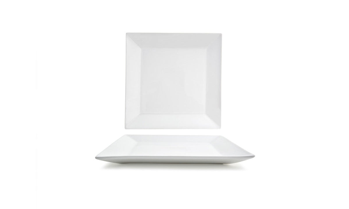 Platters, Kyoto, 12.75 Inch, Wide Rim, White, Undecorated, Square,4 - 1 COUNT