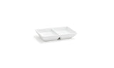 Dishes, 2 Compartment, 2 Ounce, White, Porcelain, 2.75 x 4.75 Inch, Rectangular, Stackable,12 - 1 COUNT