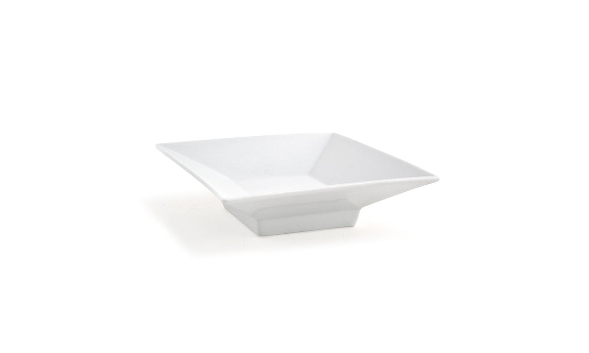Dishes, Footed, Kyoto, 8 Ounce, White, Porcelain, 6 Inch, Square, 6 Linear Inch,6 - 1 COUNT