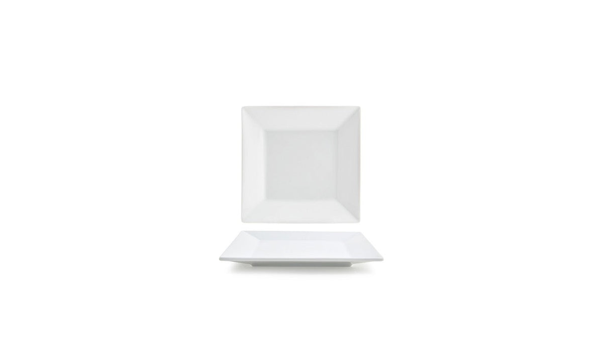 Plates, Kyoto, 6.5 Inch, Wide Rim, White, Undecorated, Square,12 - 1 EACH