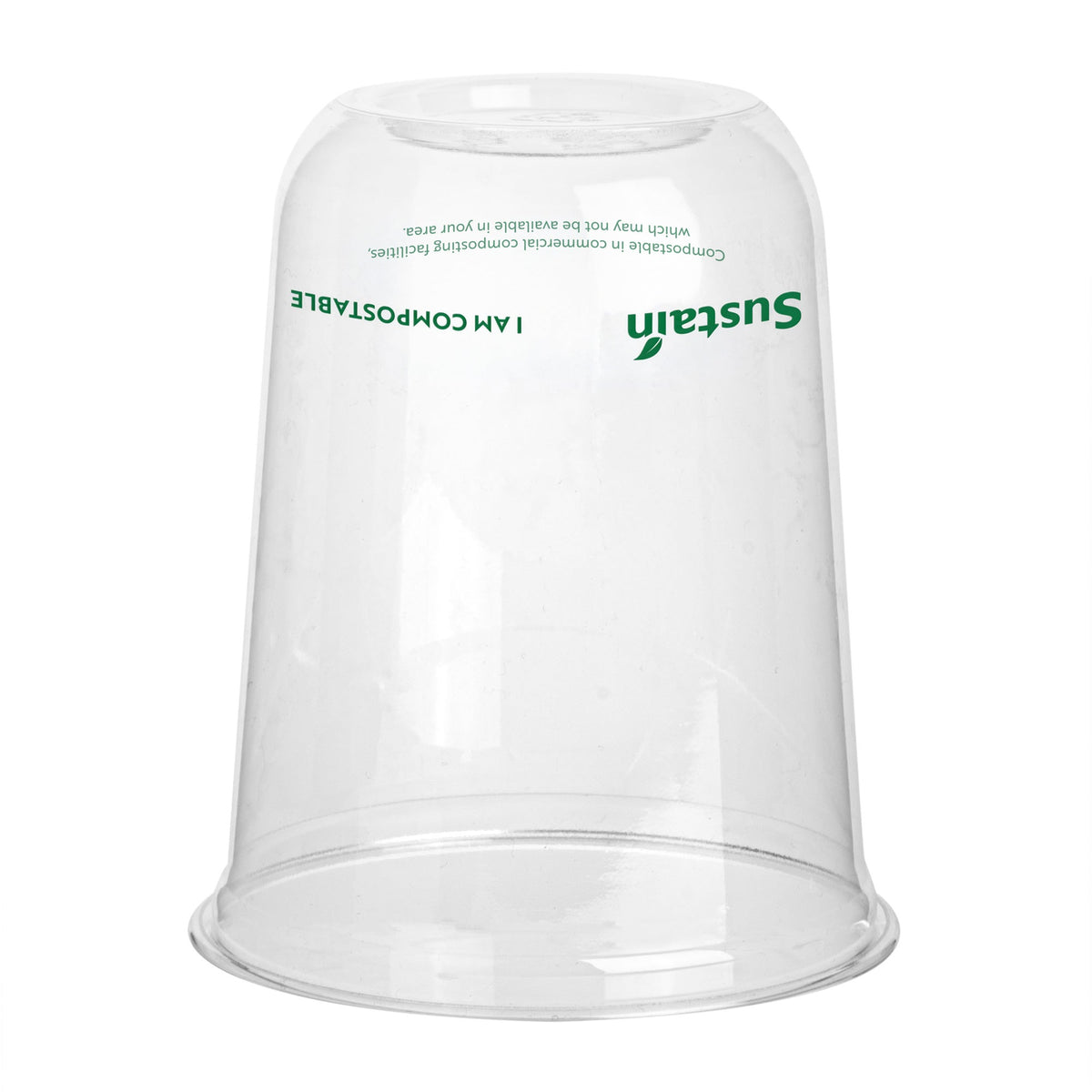 Cups, Zero Waste 12 Ounce, Plastic, Clear, 3.50 x 3.50 x 4.25 Inch, U-Shape Rounded Bottom, PLA,100 - 1 COUNT