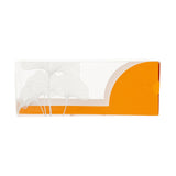Boxes, Eclair, 7 x 2.5 x 2.5 Inch, Plastic with Paper Sleeve, Clear & Orange, Rectangle, with Leaf Accent,1 - 100 COUNT