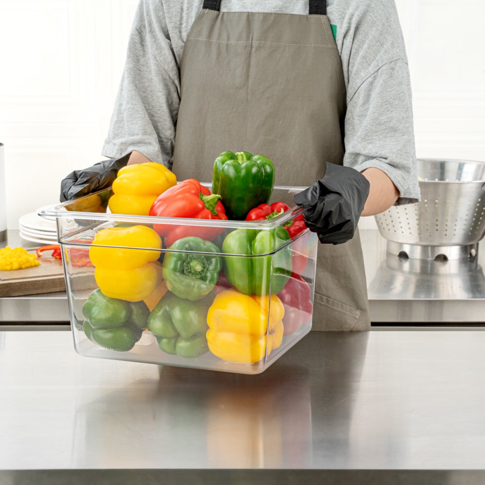 Pans, Food, 12.4 Quart, Half-Size, 12.75 x 10.4 x 8 Inch Clear, Plastic,10 - 1 EACH