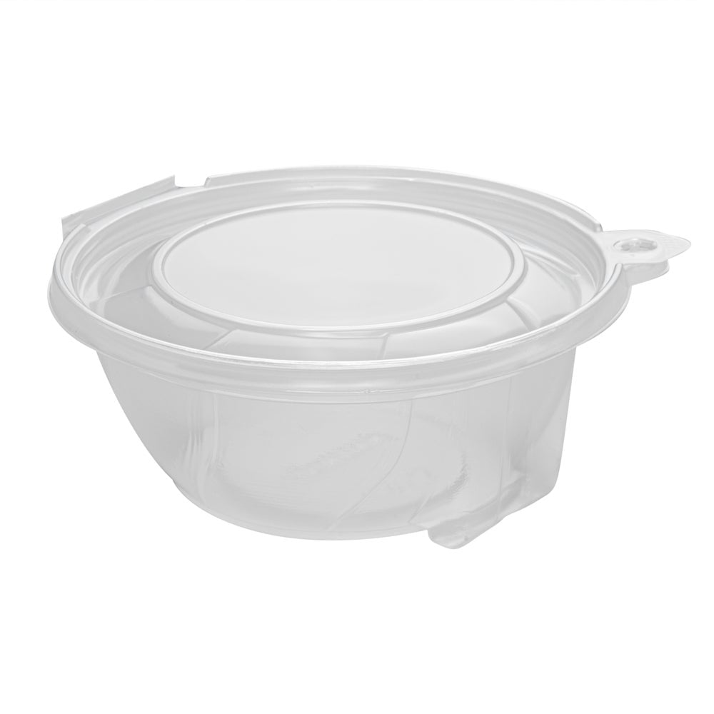 Bowls, Tamper Tek 24 Ounce, Microwavable Plastic, Clear, 6.75 x 6.50 x 2.75 Inch, Round, with Tamper-Evident Lid,100 - 1 COUNT
