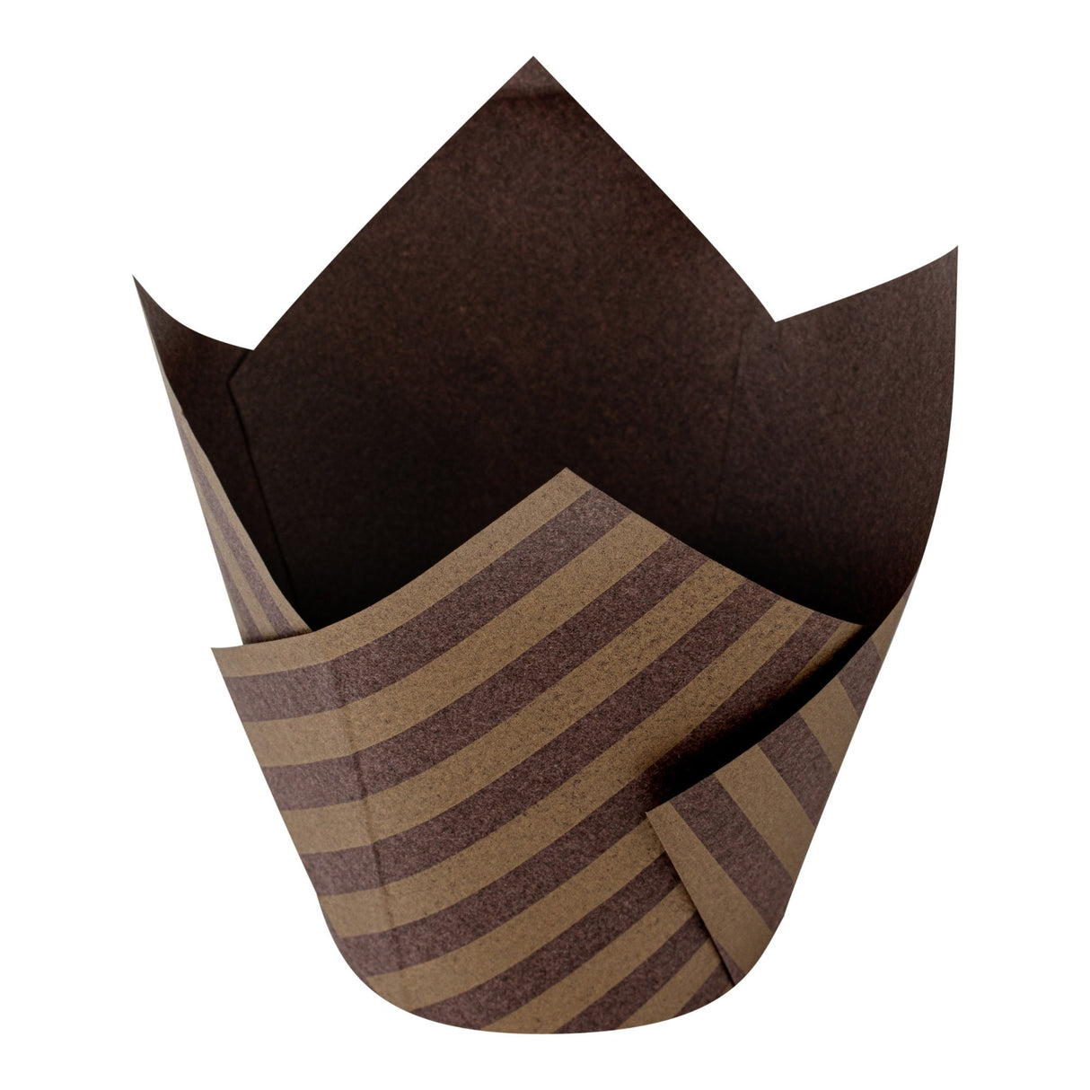 Cups, Baking, Panificio 3.50 Ounce, Greaseproof Paper, Brown Striped, Tulip,50 - 1 EACH