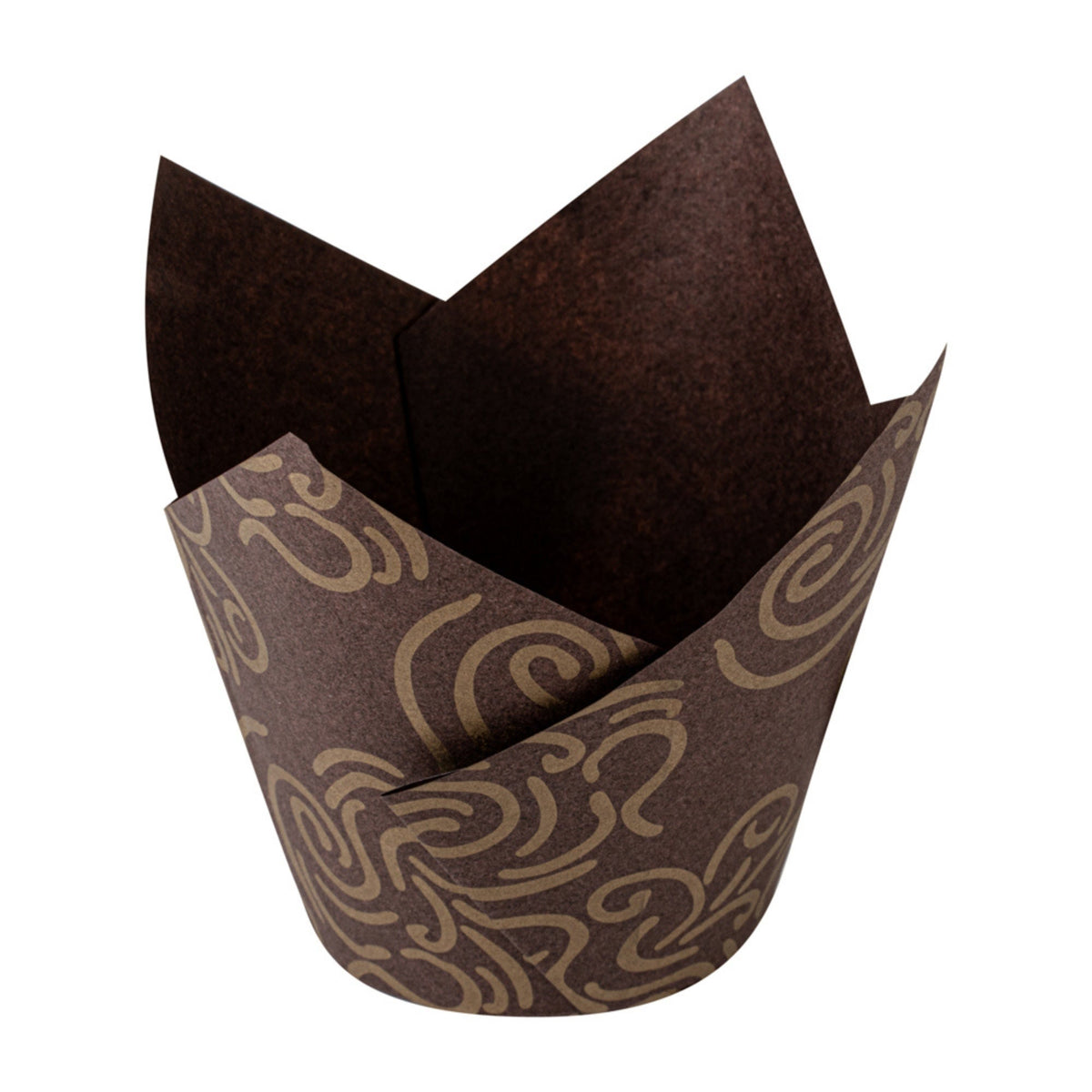 Cups, Baking, 3.50 Ounce, Greasproof Paper, Brown, Tulip, 3.25 x 3.25 x 3.25 Inch,50 - 1 EACH