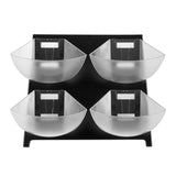 Holder, Condiment, Met Lux 15.5 x 13.5 x 14.5 Inch, Black, Stainless Steel, with 4 Clear Bins,1 - 1 EACH