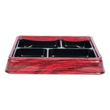 Boxes, 4-Compartment, Bento Tek 18 Ounce, Plastic, Red & Black, 8.50 x 8.50 x 1.25 Inch, Square,2 - 50 COUNT