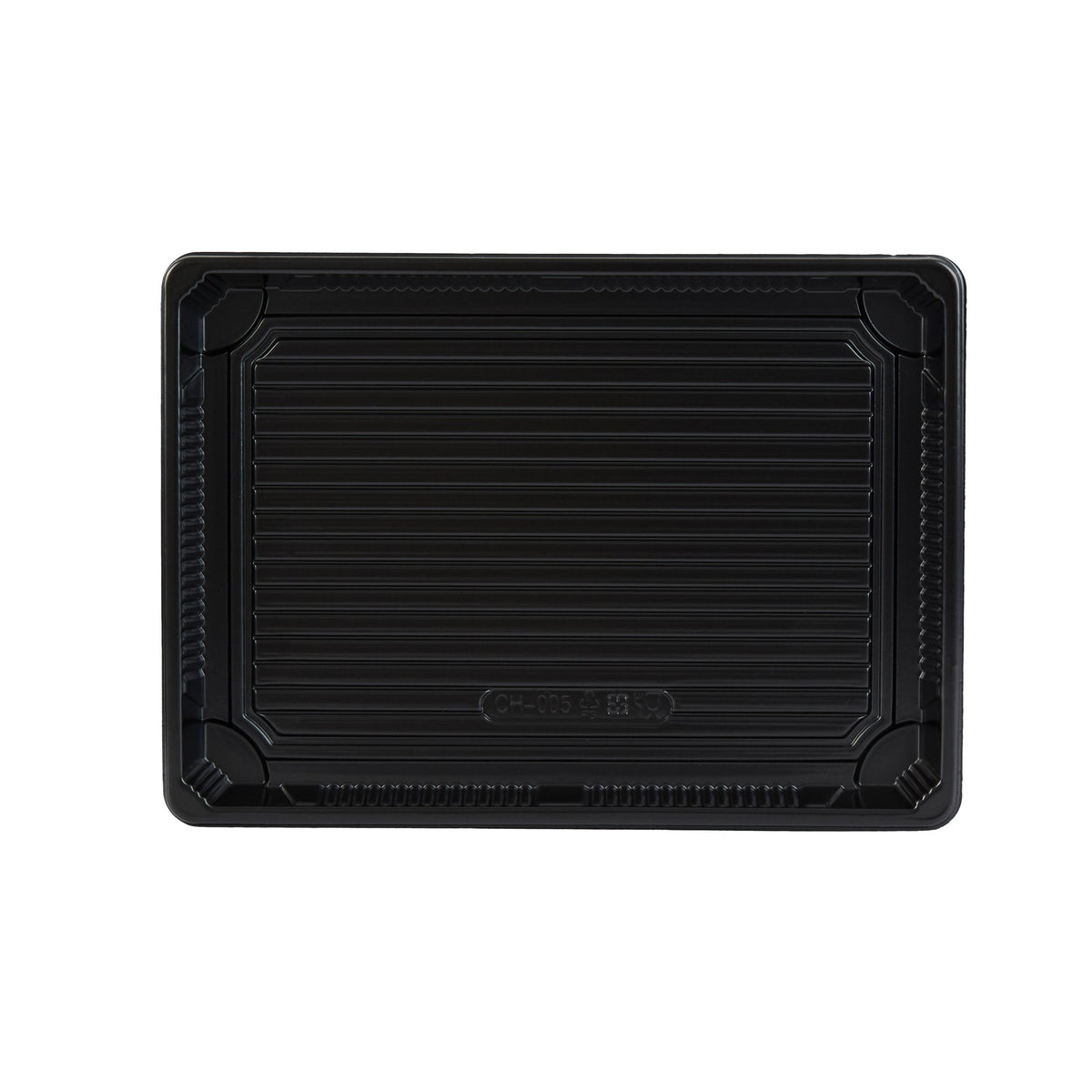 Trays, Take-Out Sushi, Roku 10 x 7.25 x 1.75 Inch, Plastic, Black, Rectangular, includes Clear Lid,100 - 2 PIECE