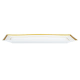 Plates, Moderna 9.50 x 6.25 x 0.50 Inch, Plastic, White, Gold-Rim, Rectangular,10 - 10 COUNT