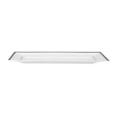 Plates, Moderna 12.75 x 8.25 x 0.75 Inch, Plastic, White, Silver-Rim, Rectangular,10 - 1 COUNT