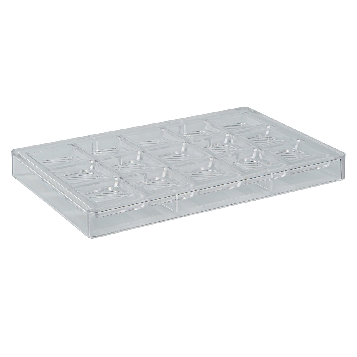 Molds, Candy & Chocolate, Pastry Tek 15-Compartment, Square with Lines, Polycarbonate,1 - 1 EACH