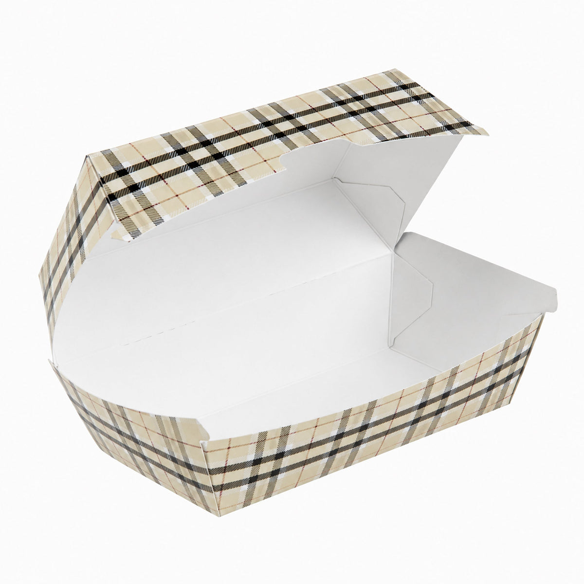 Containers, Hot Dog & Sandwich, Bio Tek 6.75 x 3.50 x 3.50 Inch, Paper, Plaid, Rectangular,100 - 1 COUNT