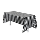 Covers, Table, Table Tek 108 x 54 Inch, Plastic, Black Gingham, Rectangular,10 - 2 COUNT