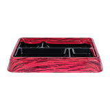 Boxes, 4-Compartment, Bento Tek 15 Ounce, Plastic, Red & Black, 8.75 x 7.50 x 1.25 Inch, Rectangular,2 - 50 COUNT