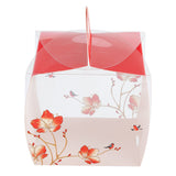 Boxes, Cupcake, 4 x 4 x 4.25 Inch, Plastic with Paper Wrap, Clear & Red, Square, with Handle & Flower/Bird Accent,1 - 100 COUNT