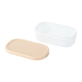 Containers, Buddha Box Snack & Sauce, Bento Tek 3 Ounce, Plastic, White, 3.75 x 2.25 x 1.25 Inch, with Beige Lid,4 - 1 COUNT