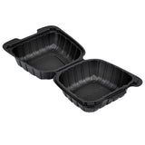 Containers, Thermo Tek 18 Ounce, Mineral-Filled Plastic, Black, 6 x 6 x 3 Inch, Clamshell,100 - 1 EACH