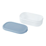 Containers, Buddha Box Snack & Sauce, Bento Tek 3 Ounce, Plastic, White, 3.75 x 2.25 x 1.25 Inch, with Blue Lid,4 - 1 COUNT