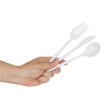 Cutlery Sets, Fork/Knife/Spoon, Moderna, Plastic, White, 7.50 Inch,3 - 20 COUNT