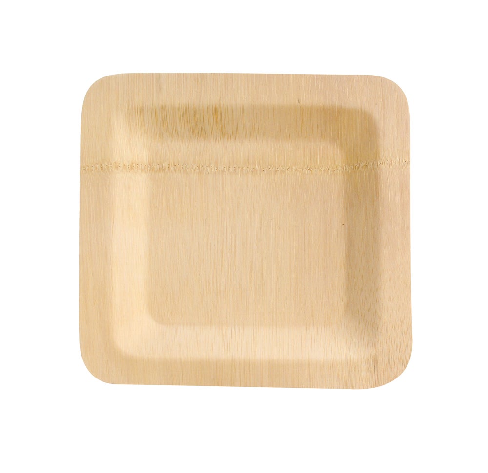 Plates, Veneer, 7 x 7 Inch, Bamboo, Square,2 - 25 COUNT