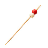 Skewers, 2.75 Inch, Bamboo, Red & White Beaded,100 - 1 EACH
