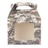 Boxes, Gable & Lunch, Bio Tek 10 x 7 x 8 Inch, Paper, Camouflage, with Window,25 - 1 COUNT
