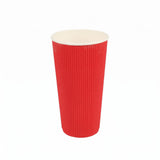 Cups, Hot, 20 Ounce, Paper, Red, Ripple Wall,1 - 250 COUNT